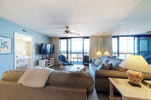 TV, DVD player - Affordable beach condo with balcony views, pools & game room (Ocean City)