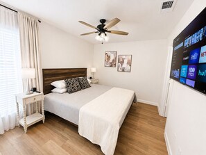 Iron/ironing board, travel cot, free WiFi, bed sheets
