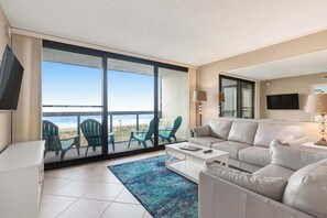 TV, DVD player - Convenient beachfront condo with views, balcony, pools, gym & game room (Ocean City)