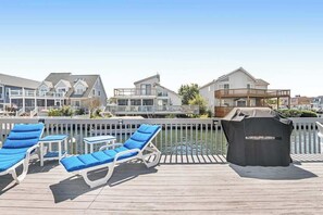 Terrace/patio - Beach-Themed Canal-Front Home w/Private Deck, Dock, Water Views, Free WiFi (Ocean City)