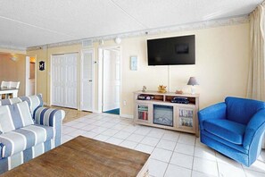 TV, DVD player, offices - Beachfront condo with incredible views, balcony, pools, gym, sauna, & A/C (Ocean City)
