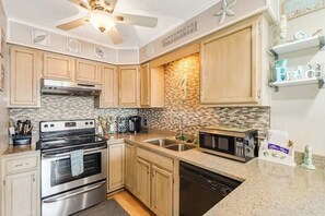 Fridge, microwave, oven, stovetop - Wonderful Home Between Bay and Beach w/Shared Pool, Free WiFi, & Balcony (Ocean City)