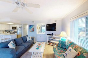 TV, DVD player, offices - Family-Friendly Condo w/Private Balcony, Washer/Dryer, Cable, and Central A/C (Ocean City)