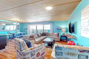 TV, offices - Fun-Filled Home in Bayfront Complex w/Free WiFi, Shared Pool, Central AC, W/D (Ocean City)