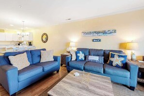 TV, fireplace, DVD player, offices - Sunny condo w/balcony, water views, shared outdoor pool + kiddie pool (Ocean City)