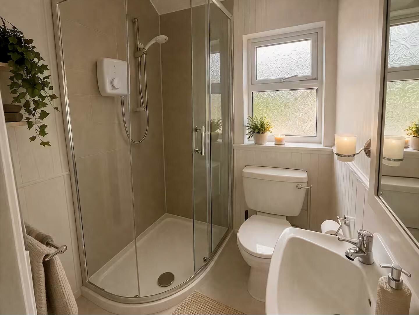 Shower, towels