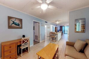 TV, DVD player, offices - Oceanfront Condo w/ Balcony, Great Views, NEW HVAC, W/D - Walk to Northside Park (Ocean City)