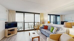 TV, DVD player - Beachfront condo with balcony, AC, W/D, pools & game room (Ocean City)