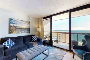 TV, DVD player - Updated oceanfront condo with balcony, AC, W/D, pools & sauna (Ocean City)