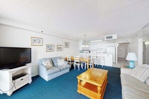 TV, DVD player, offices - Waterfront condo with balcony, views, pools, gym, & sauna (Ocean City)