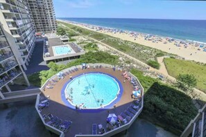 Pool - Beachfront escape with an outdoor pool, fast WiFi, washer/dryer, & ocean view (Ocean City)