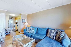 TV, offices - Oceanfront Condo with Balcony, Gorgeous Views, Washer/Dryer & Free WiFi (Ocean City)