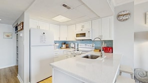 Coffee/tea maker, fridge, microwave, oven - Dog-friendly stay near the ocean with private balcony, washer/dryer, & AC (Ocean City)