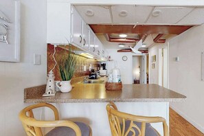 Fridge, microwave, oven, stovetop - Dog-friendly 1st-floor end condo with beach entrance view - steps to the beach (Ocean City)