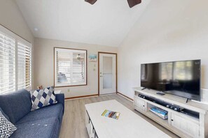 TV, fireplace, offices - Fantastic gem near the beach with fast WiFi, shared pool, grill, central AC & WD (Ocean Pines)