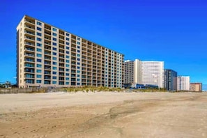 Exterior - Inviting oceanfront condo with hot tub, balcony, central AC, & W/D (Ocean City)