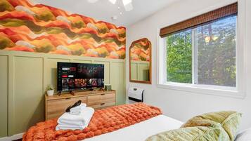 Desk, iron/ironing board, travel crib, free WiFi