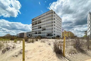 Exterior - Beachfront condo with ocean views, private balcony, central AC, & W/D (Ocean City)
