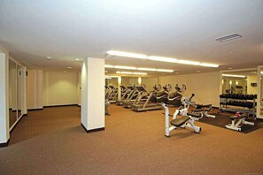 Fitness facility - Ocean-view condo with balcony, central AC, W/D, pool, gym & coastal decor (Ocean City)