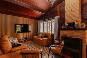 Fernseher, Kamin