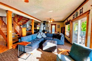 Smart TV, DVD player, table football, books - Private Lakefront Home, 7-1/2 BR, Private Dock (Bass Lake)