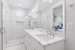 Shower, hair dryer, shampoo - The MEG – Brand New Luxury Seacrest Home with Private Pool & Lagoon Pool Access! (Rosemary Beach)