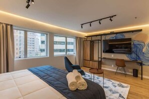 1 bedroom, iron/ironing board, Internet, bed sheets - #RD504 | Cyclinn Vila Olímpia (Vila Olímpia)