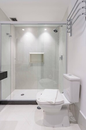 Dusche, Haartrockner, Shampoo