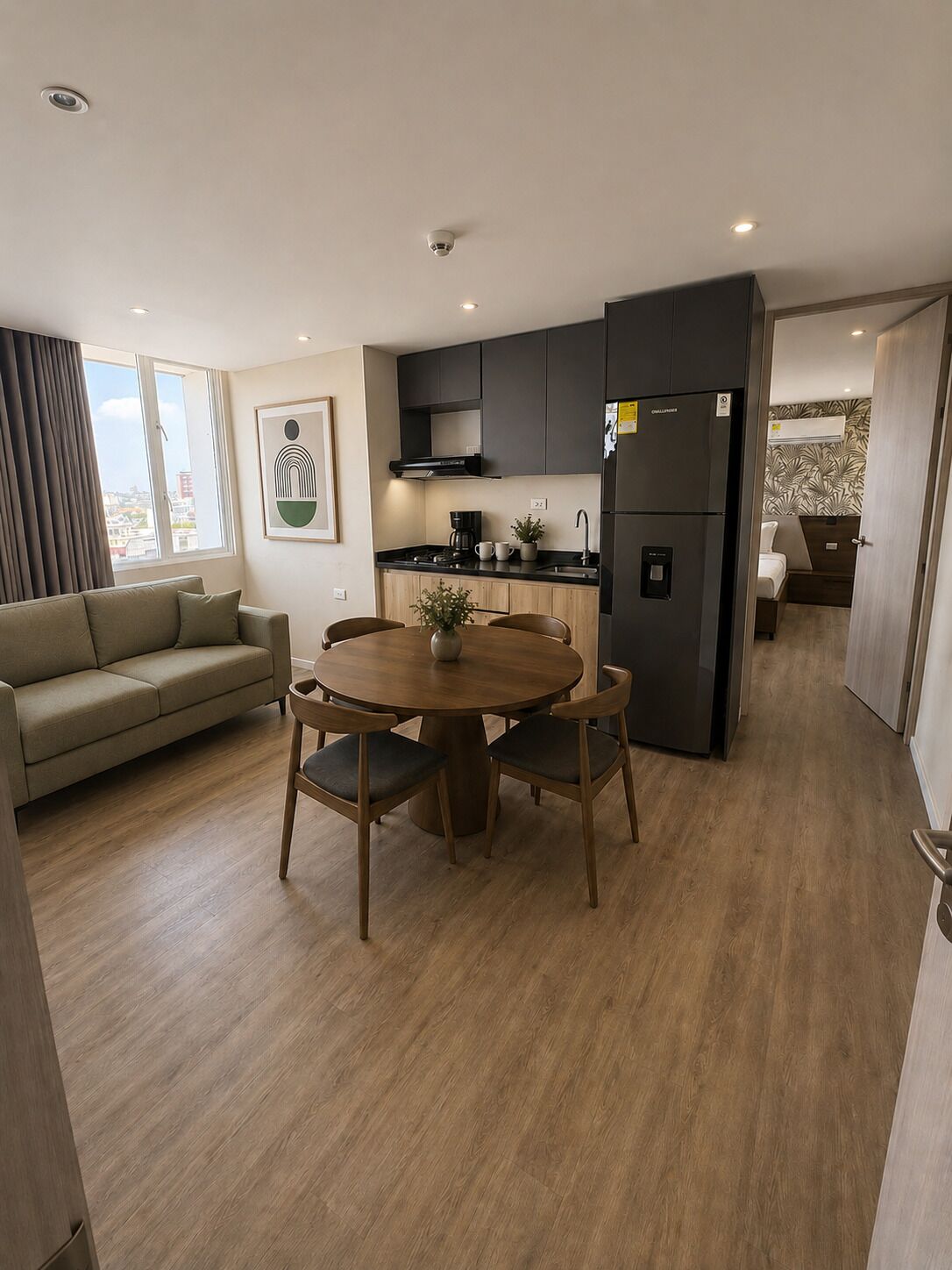 Deluxe appartement, 1 slaapkamer, keuken, uitzicht op stad | Interieur