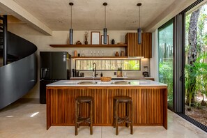 Fridge, stovetop, coffee/tea maker, cookware/dishes/utensils - Jungle Luxe Villa | Private Pool | Airport Pickup (Tulum)