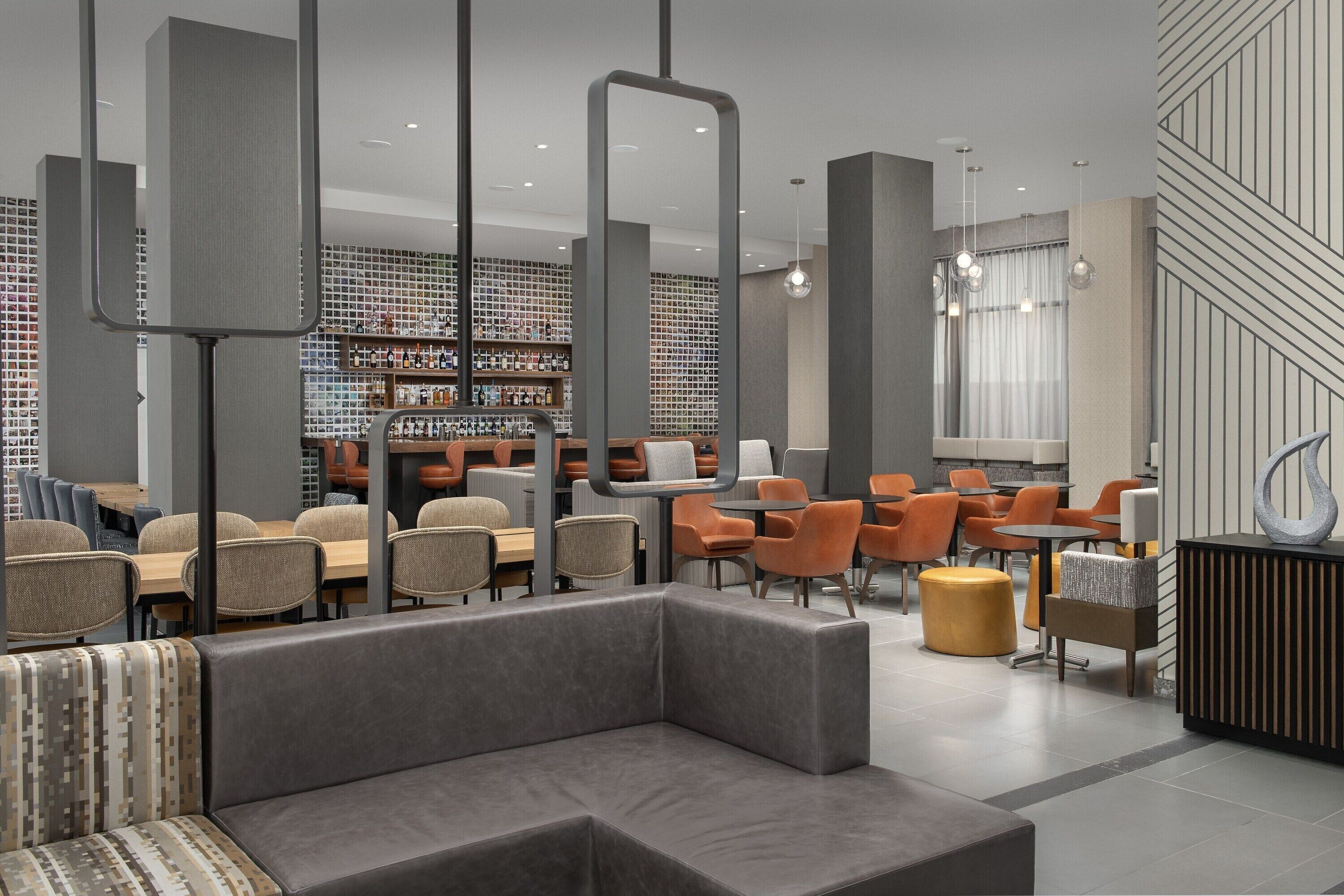 Gather with friends in the expansive lounge near the lively bar.