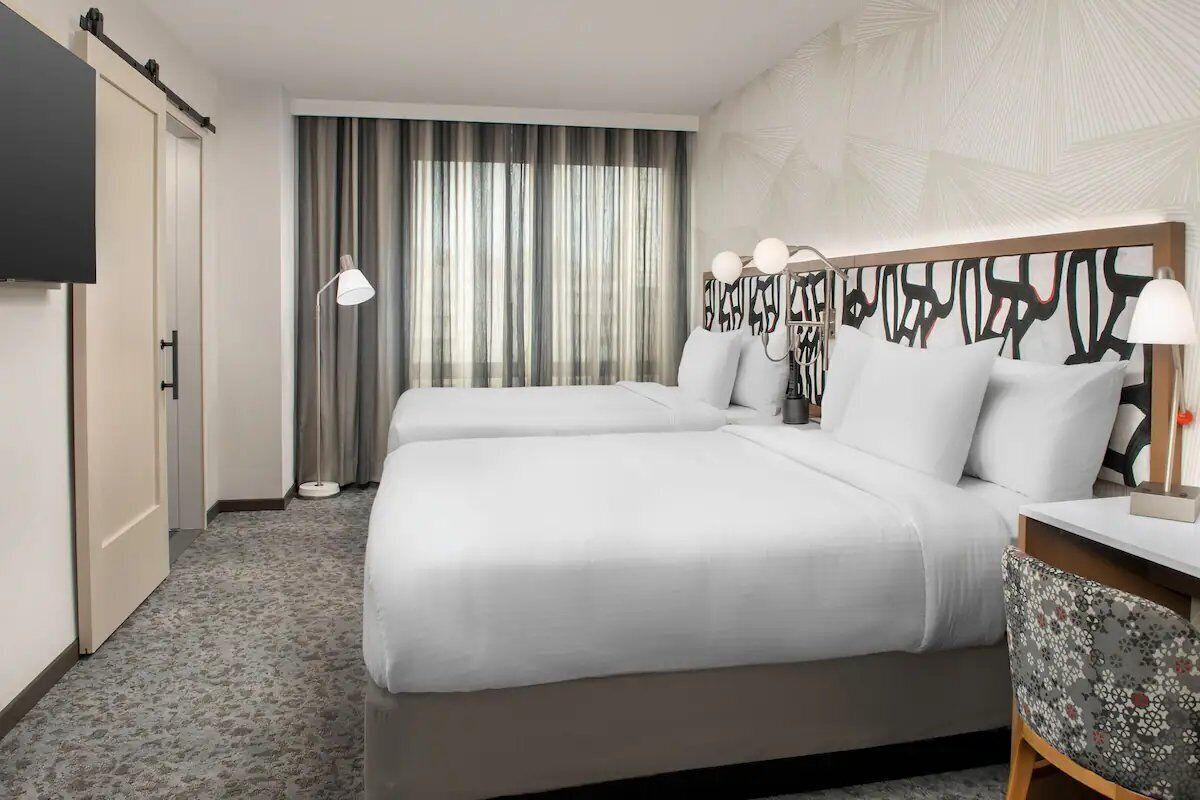 Unwind in crisp linens and stretch out on double beds.