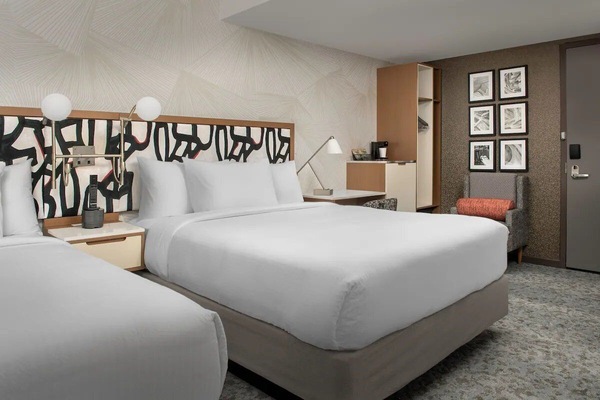 Relax into the spacious room with clean, modern design.