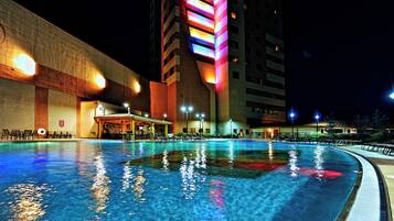 Indoor pool, seasonal outdoor pool, cabanas (surcharge), pool umbrellas