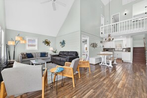 TV, offices - Blue Heaven 2.0 by Brunswick Vacation Rentals:  2nd Row Beach Retreat with Pool (Ocean Isle Beach)