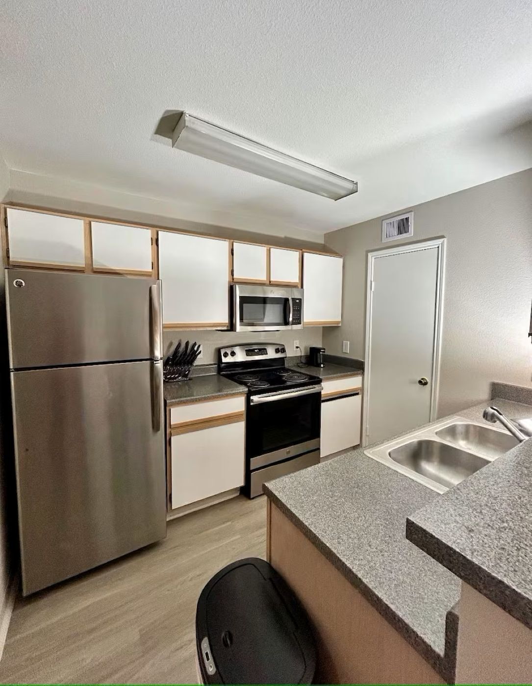 Frigorífico, microondas, placa de cocina y lavavajillas