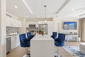 Fridge, microwave, oven, stovetop - 2BR 2BR West Coast Condo, Pool, Rooftop, Beaches,  Restaurants - Coral Beach 101 (Barbados, W)
