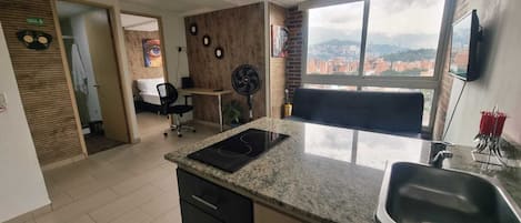 Standard-Apartment, Stadtblick