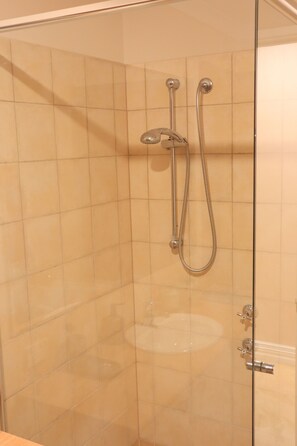 Hair dryer, towels, toilet paper