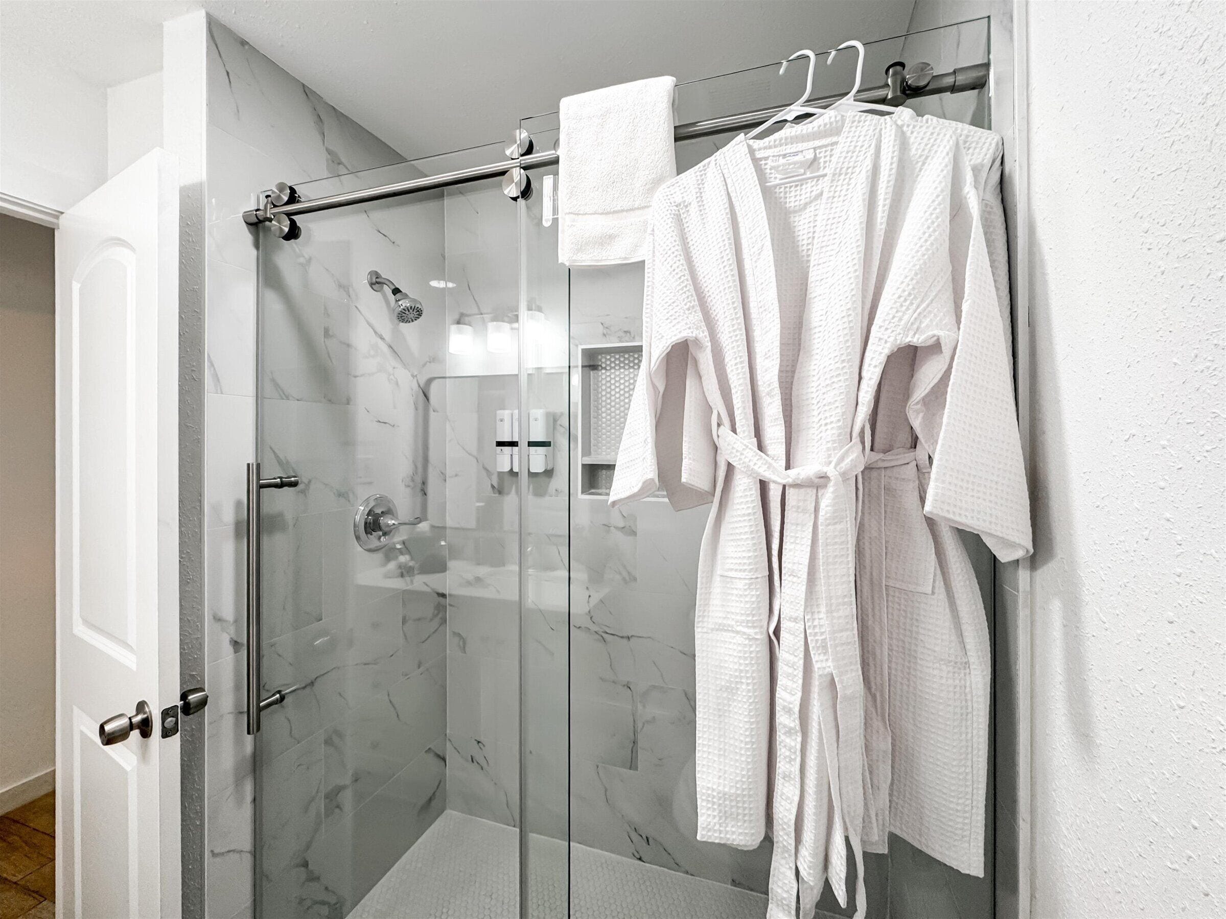 Hair dryer, towels