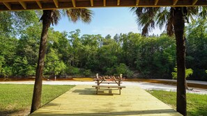 Outdoor dining - Tranquil 3-bedroom house with AC in charming Citronelle on Escatawpa River. (Citronelle)