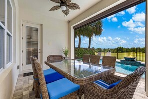 Outdoor dining - Relaxation at Bear's Den: Private Pool, Grill, Free Water Park, Golf View, Near Disney (Kissimmee)