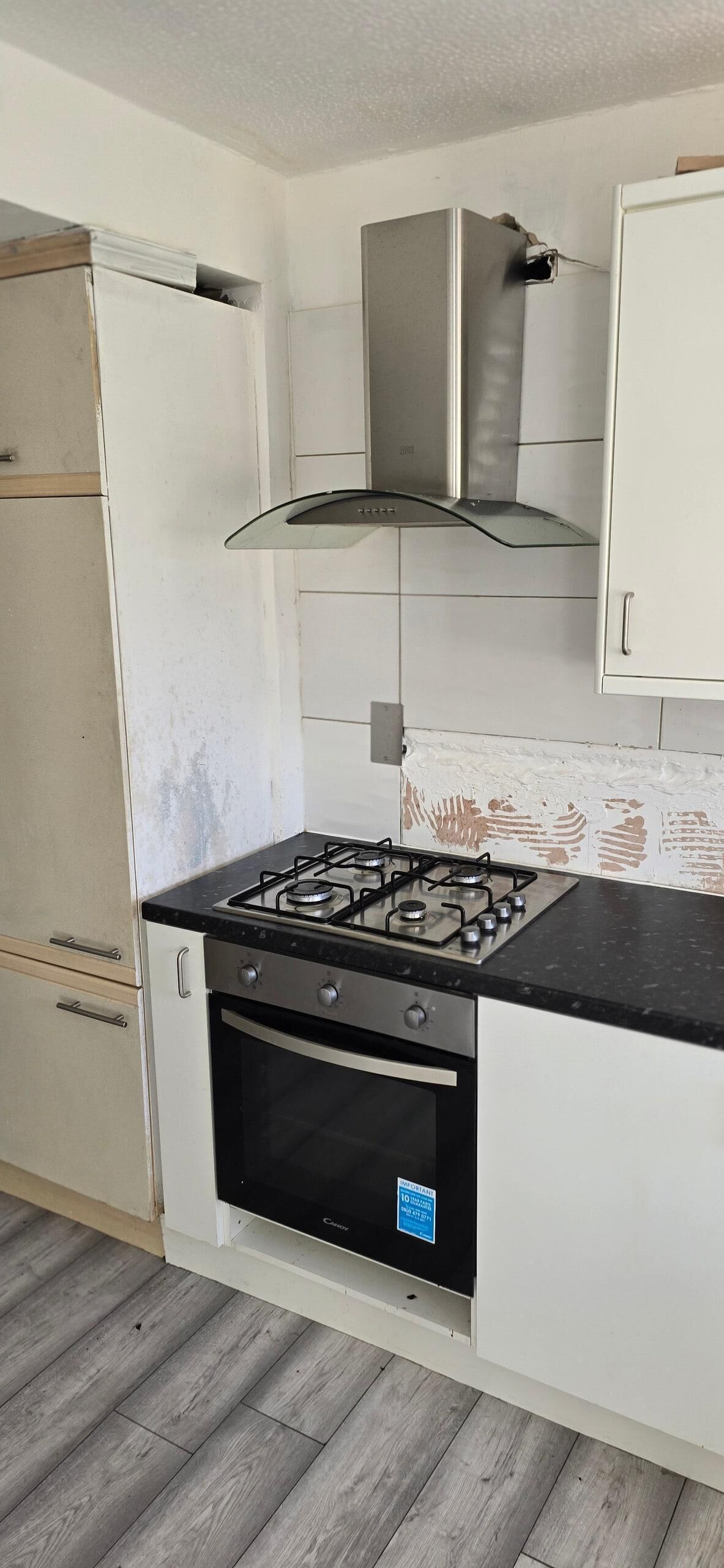 Fridge, microwave, oven