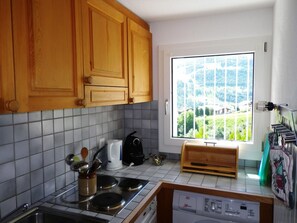 Fridge, oven, cookware/dishes/utensils - La Sclarida Kissling, (Segnas/Disentis), 1630 by Interhome (Disentis)