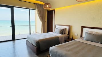 Deluxe Double or Twin Room, Balcony, Beach View | Beach/ocean view