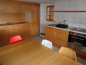Fridge, microwave, oven, cookware/dishes/utensils - Tulipana Berther, (Sedrun), 103.05 by Interhome (Sedrun)