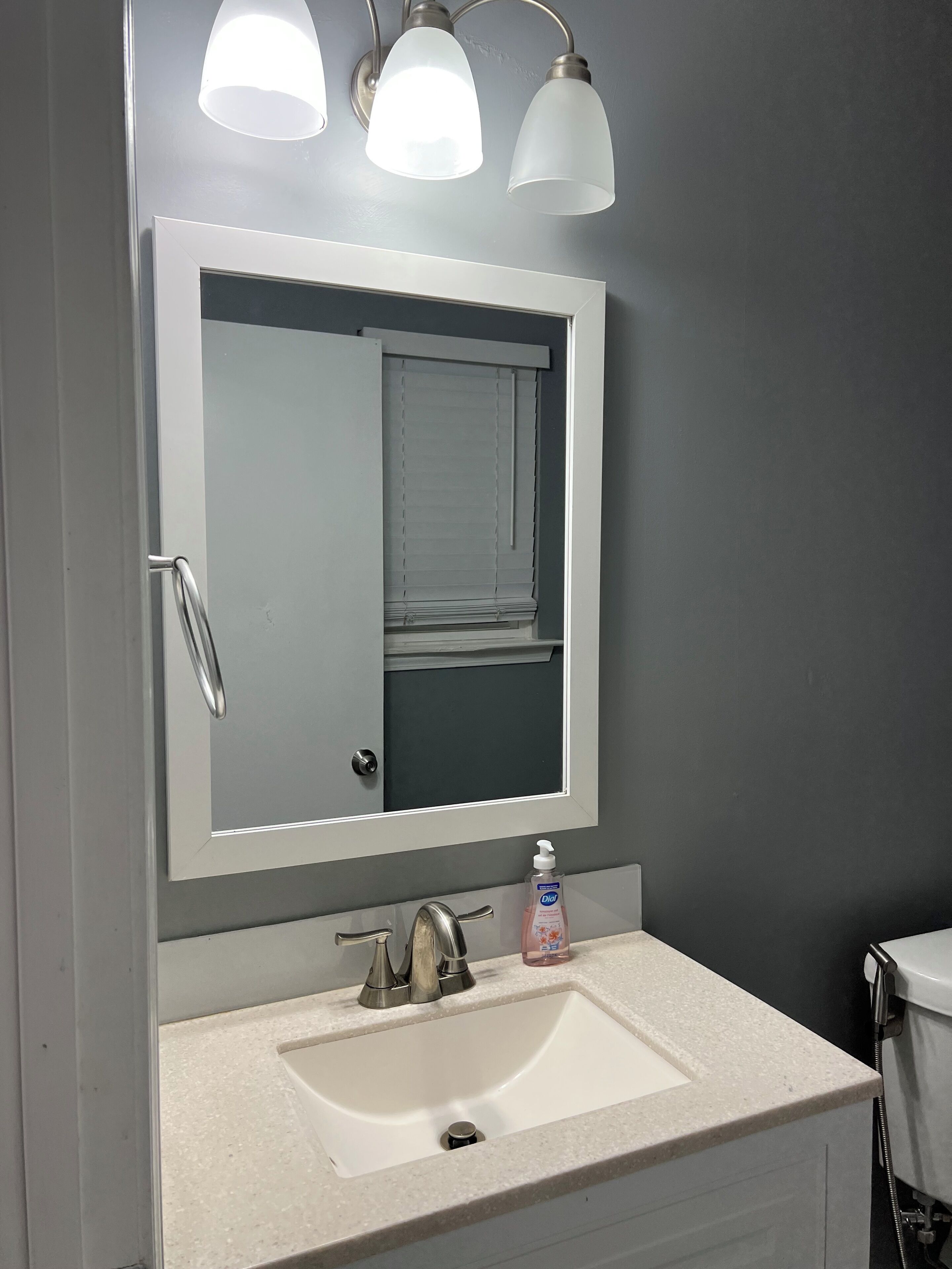 Shower, towels, toilet paper