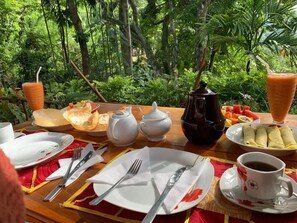 Deluxe Double Room, Balcony, Hill View | Outdoor dining