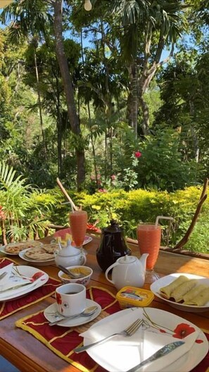 Deluxe Double Room, Balcony, Hill View | Outdoor dining