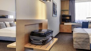 1 bedroom, desk, iron/ironing board, travel crib